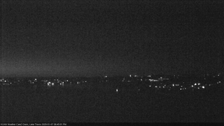 Lake Travis webcam, January 7, 2020 6:45 PM CT