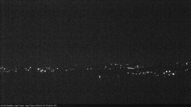 Lake Travis webcam, January 7, 2020 7:45 PM CT