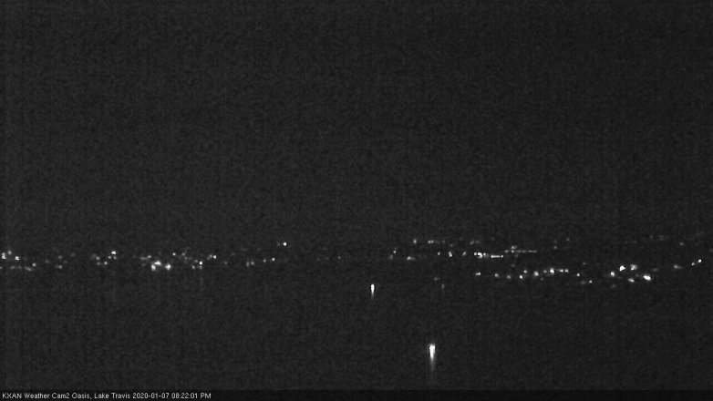 Lake Travis webcam, January 7, 2020 8:25 PM CT