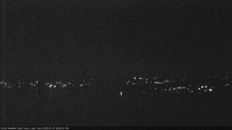 Lake Travis webcam, January 7, 2020 8:45 PM CT