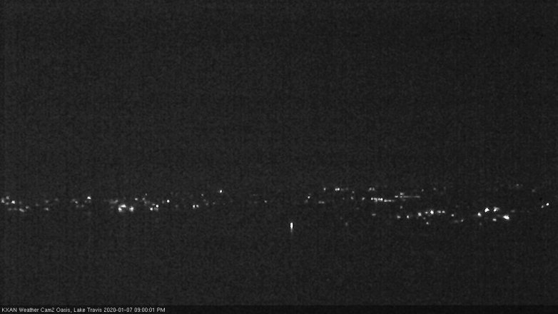 Lake Travis webcam, January 7, 2020 9:00 PM CT