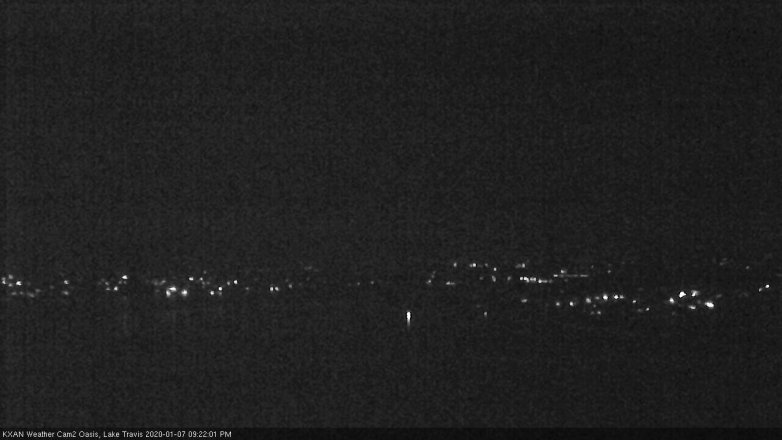 Lake Travis webcam, January 7, 2020 9:25 PM CT