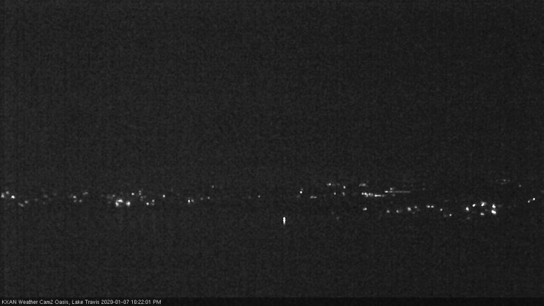 Lake Travis webcam, January 7, 2020 10:25 PM CT