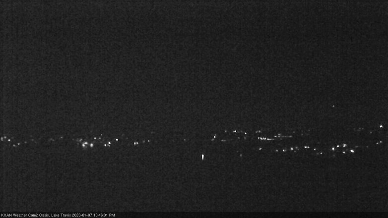 Lake Travis webcam, January 7, 2020 10:45 PM CT