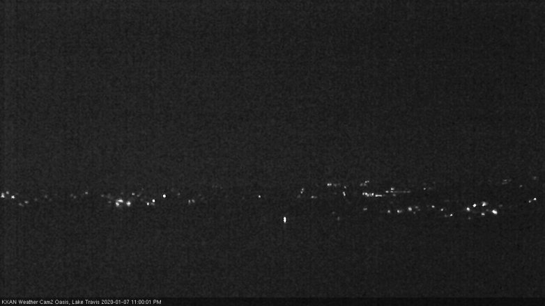 Lake Travis webcam, January 7, 2020 11:00 PM CT