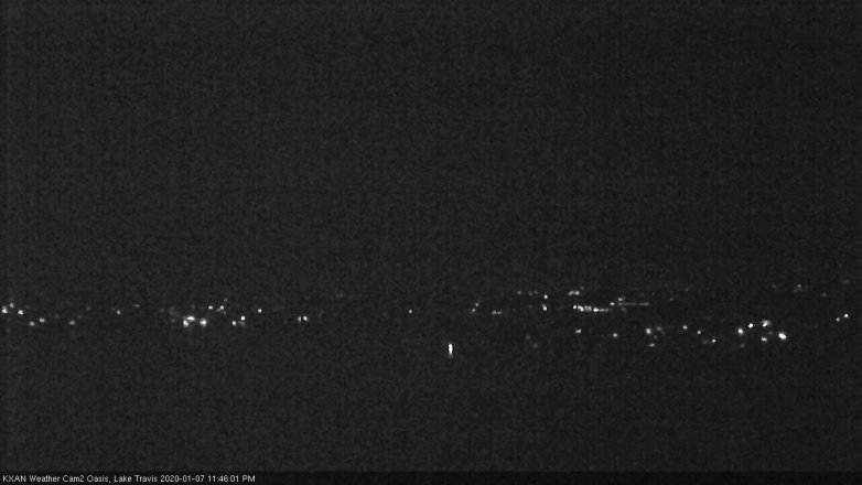 Lake Travis webcam, January 7, 2020 11:45 PM CT
