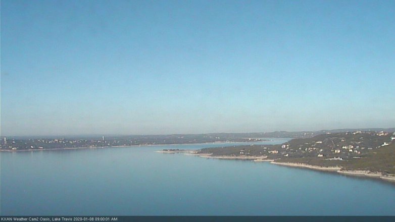Lake Travis webcam, January 8, 2020 9:00 AM CT