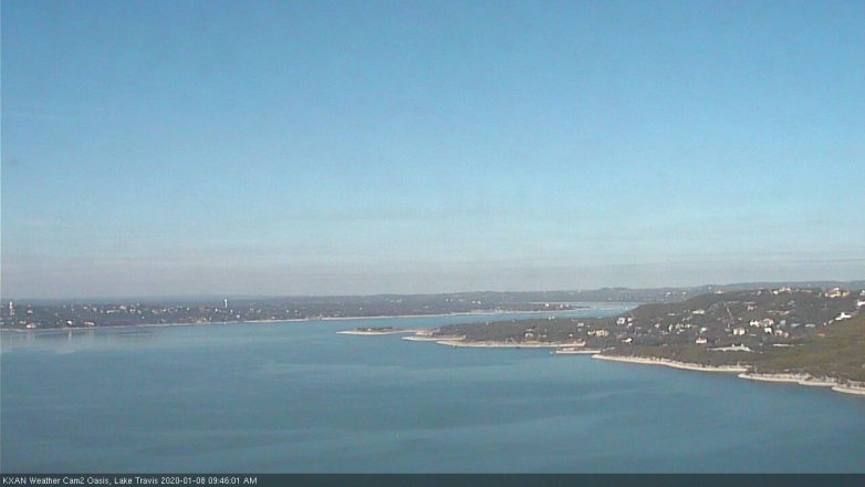 Lake Travis webcam, January 8, 2020 9:45 AM CT