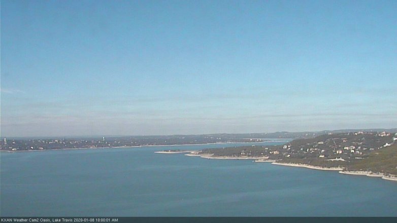 Lake Travis webcam, January 8, 2020 10:00 AM CT