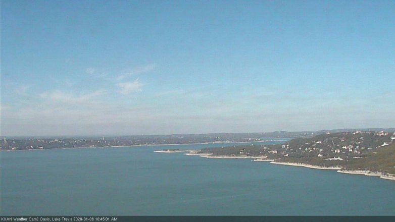 Lake Travis webcam, January 8, 2020 10:45 AM CT