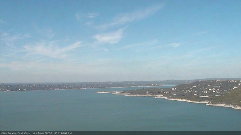 Lake Travis webcam, January 8, 2020 11:00 AM CT