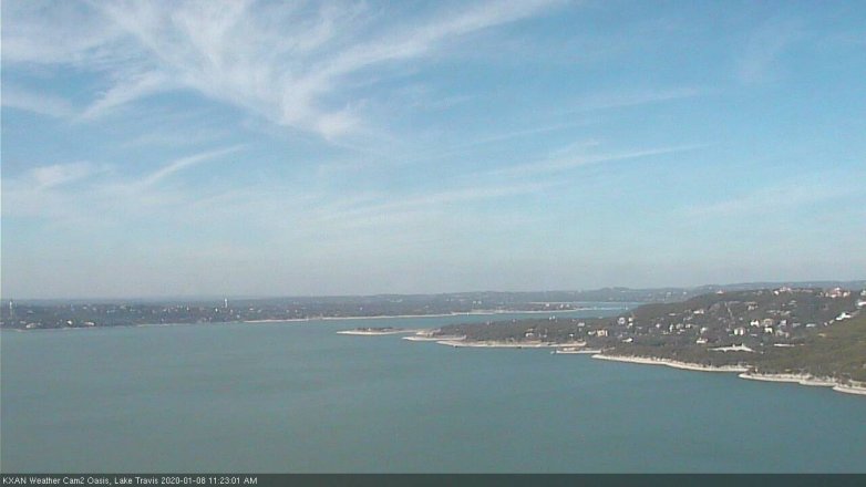 Lake Travis webcam, January 8, 2020 11:25 AM CT