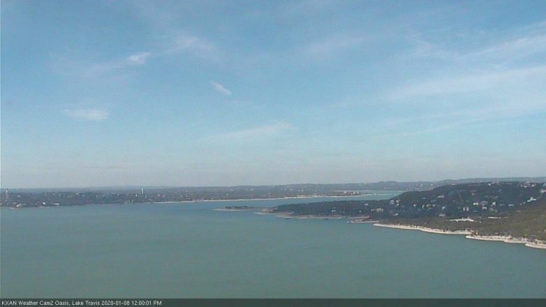 Lake Travis webcam, January 8, 2020 12:00 PM CT