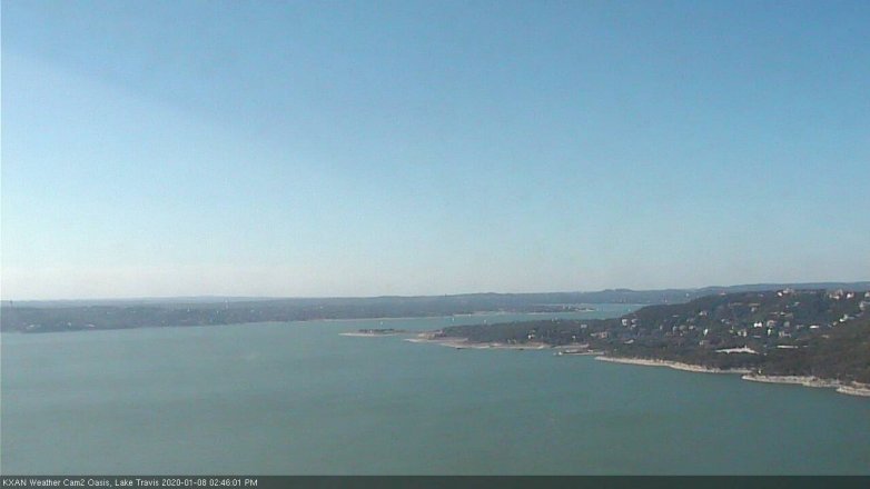 Lake Travis webcam, January 8, 2020 2:45 PM CT