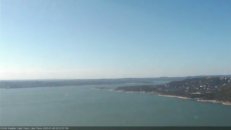 Lake Travis webcam, January 8, 2020 3:25 PM CT