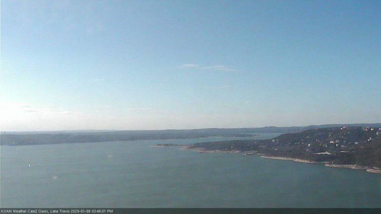 Lake Travis webcam, January 8, 2020 3:45 PM CT