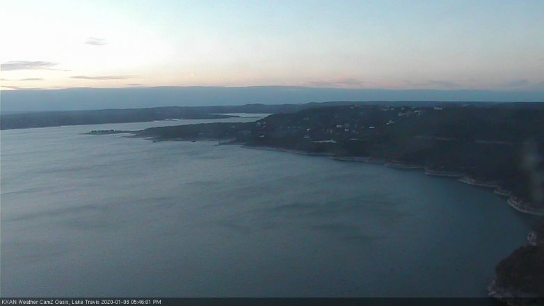 Lake Travis webcam, January 8, 2020 5:45 PM CT