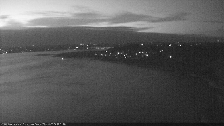 Lake Travis webcam, January 8, 2020 6:25 PM CT