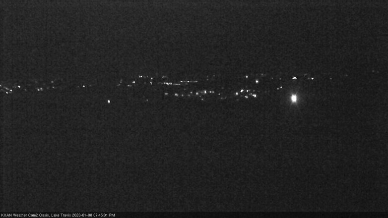 Lake Travis webcam, January 8, 2020 7:45 PM CT