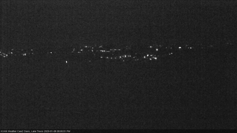 Lake Travis webcam, January 8, 2020 8:00 PM CT