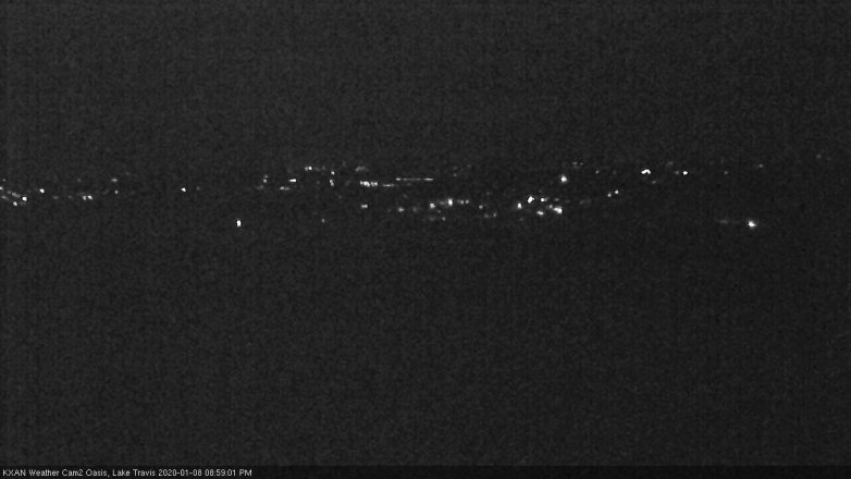 Lake Travis webcam, January 8, 2020 9:00 PM CT
