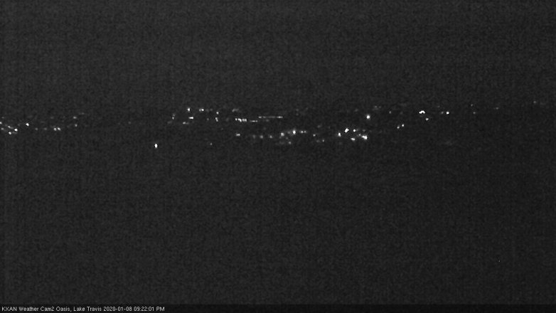 Lake Travis webcam, January 8, 2020 9:25 PM CT