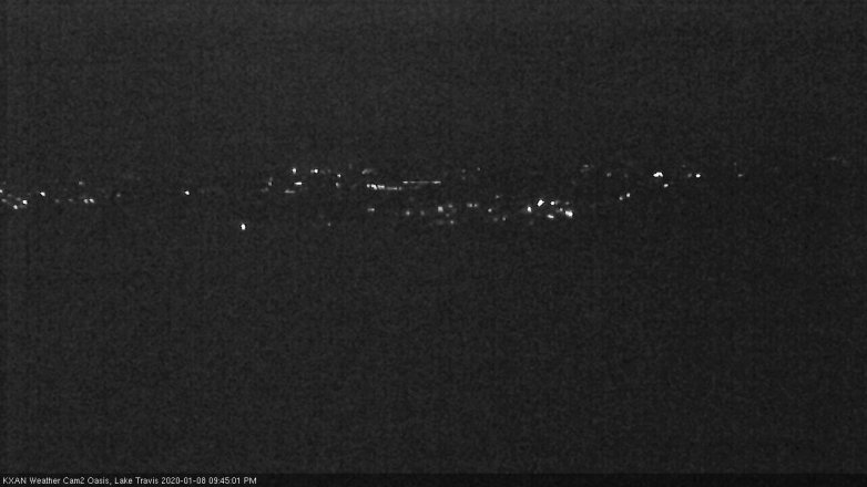 Lake Travis webcam, January 8, 2020 9:45 PM CT