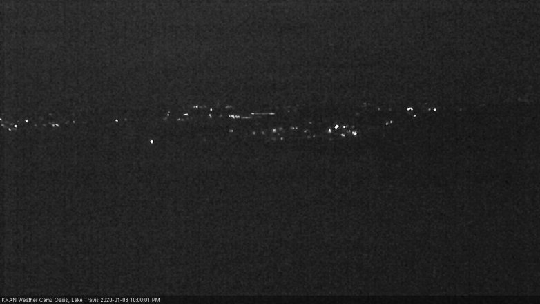 Lake Travis webcam, January 8, 2020 10:00 PM CT