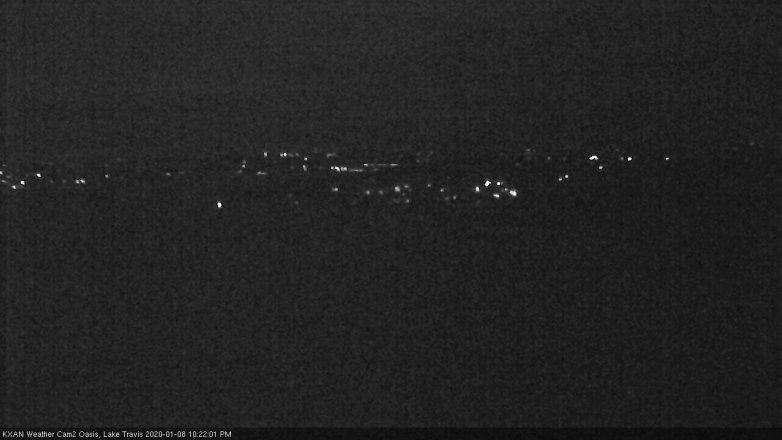 Lake Travis webcam, January 8, 2020 10:25 PM CT