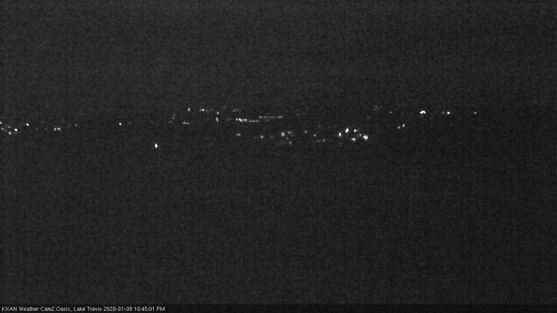 Lake Travis webcam, January 8, 2020 10:45 PM CT