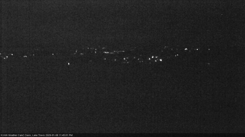 Lake Travis webcam, January 8, 2020 11:45 PM CT