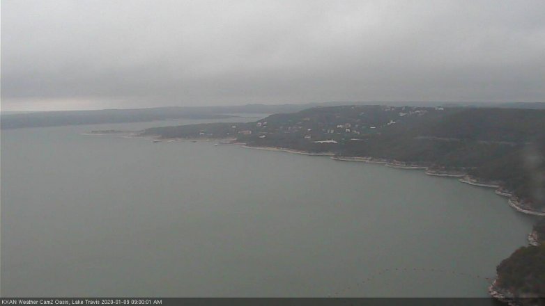 Lake Travis webcam, January 9, 2020 9:00 AM CT