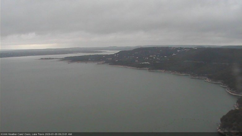 Lake Travis webcam, January 9, 2020 9:25 AM CT