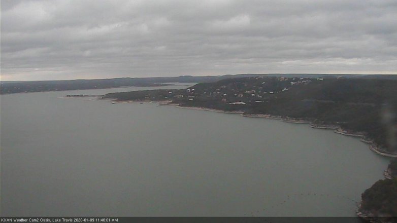 Lake Travis webcam, January 9, 2020 11:45 AM CT