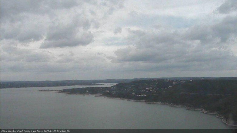 Lake Travis webcam, January 9, 2020 2:45 PM CT