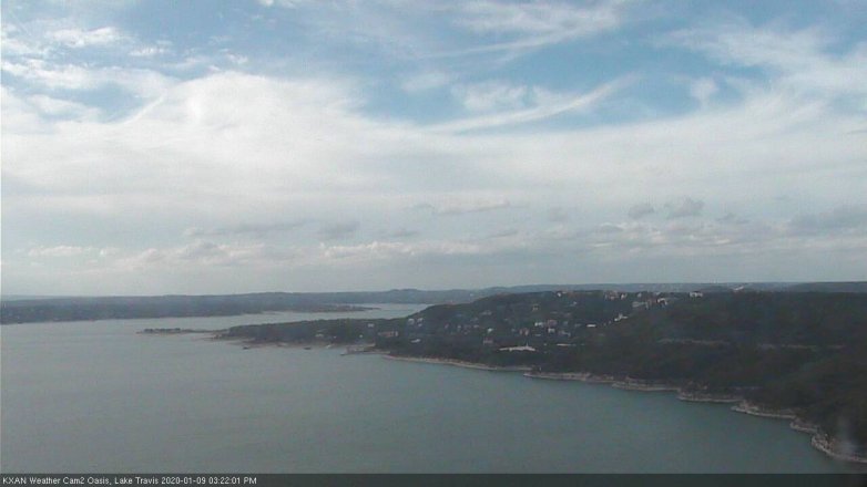 Lake Travis webcam, January 9, 2020 3:25 PM CT