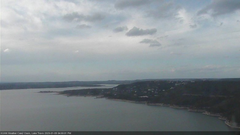 Lake Travis webcam, January 9, 2020 4:00 PM CT