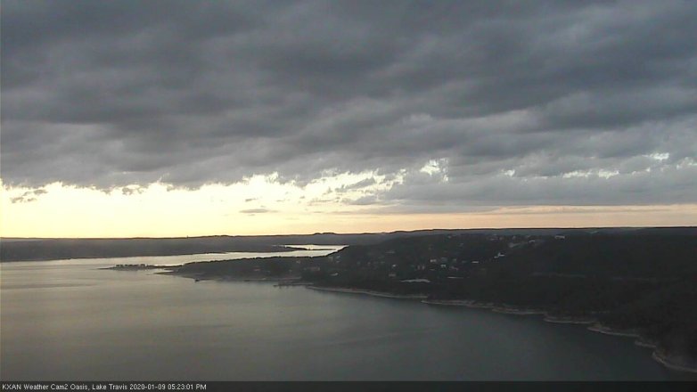 Lake Travis webcam, January 9, 2020 5:25 PM CT
