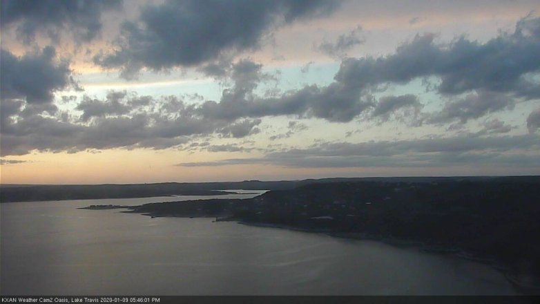 Lake Travis webcam, January 9, 2020 5:45 PM CT