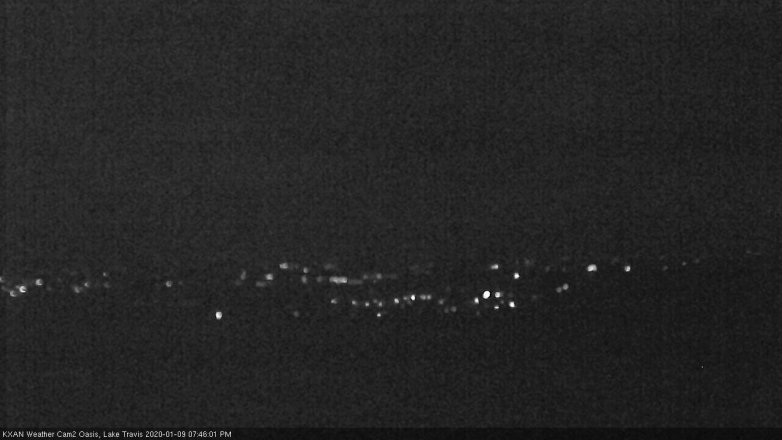 Lake Travis webcam, January 9, 2020 7:45 PM CT