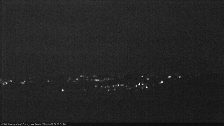 Lake Travis webcam, January 9, 2020 8:00 PM CT