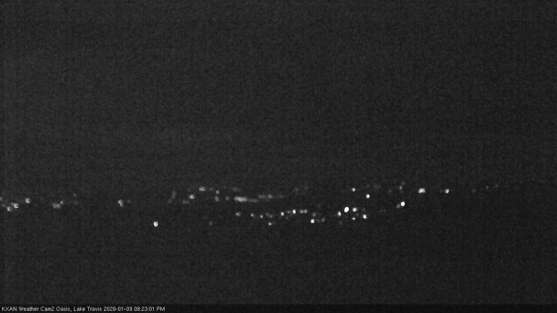 Lake Travis webcam, January 9, 2020 8:25 PM CT
