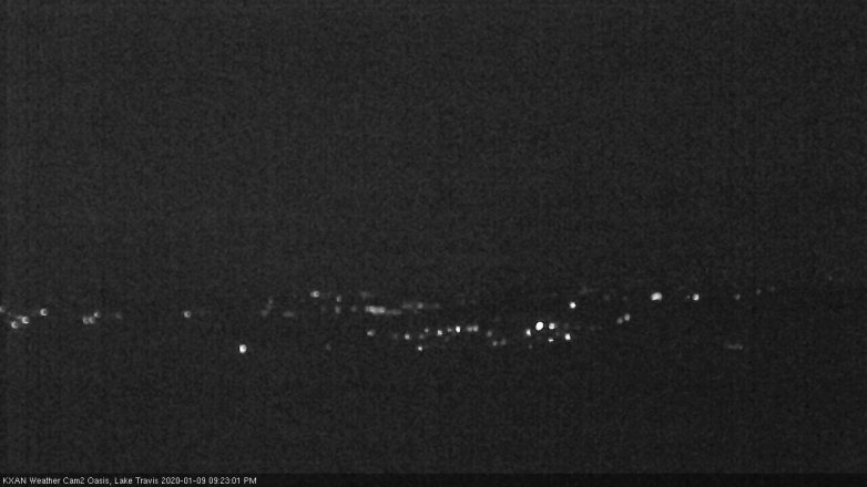 Lake Travis webcam, January 9, 2020 9:25 PM CT