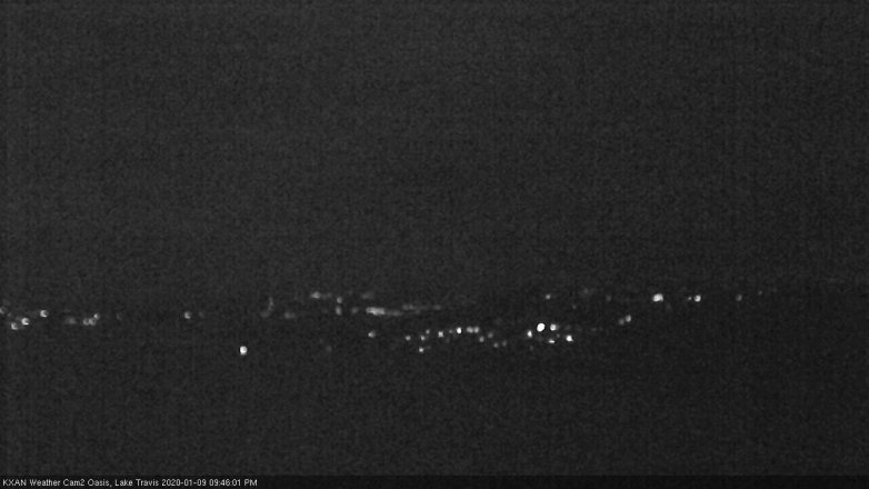 Lake Travis webcam, January 9, 2020 9:45 PM CT