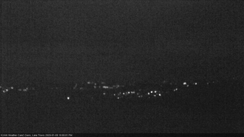 Lake Travis webcam, January 9, 2020 10:00 PM CT