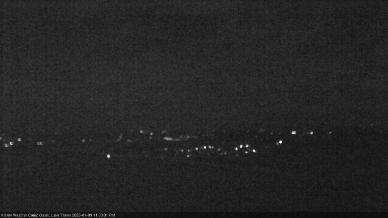 Lake Travis webcam, January 9, 2020 11:00 PM CT