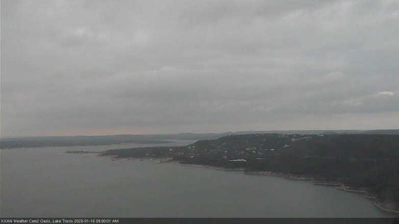 Lake Travis webcam, January 10, 2020 9:00 AM CT