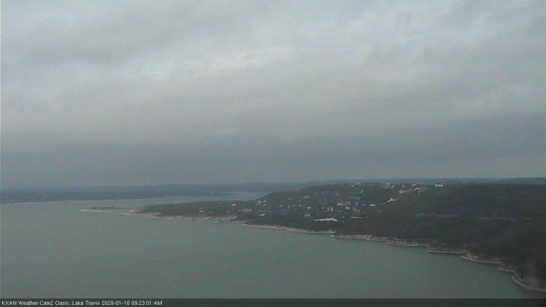 Lake Travis webcam, January 10, 2020 9:25 AM CT