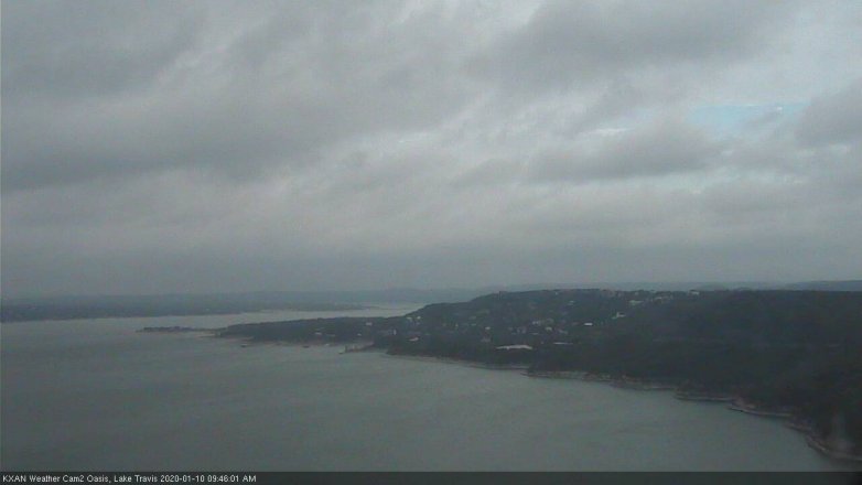 Lake Travis webcam, January 10, 2020 9:45 AM CT