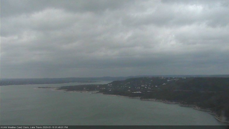 Lake Travis webcam, January 10, 2020 1:45 PM CT